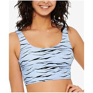 Hula Honey Women's Swimwear Large Wild Cat Cropped Tankini Blue L